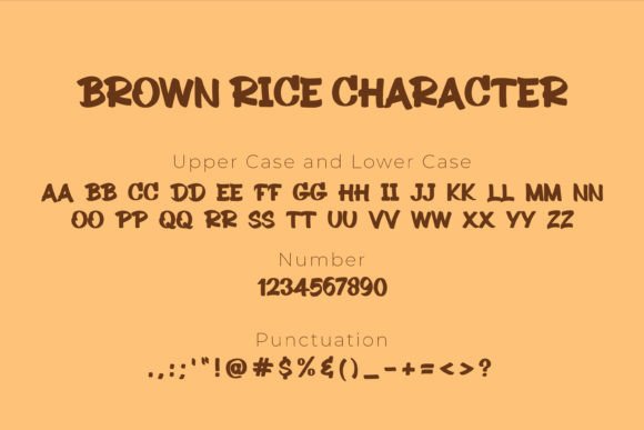 Brown Rice Font PNG with transparent background - Preview 4