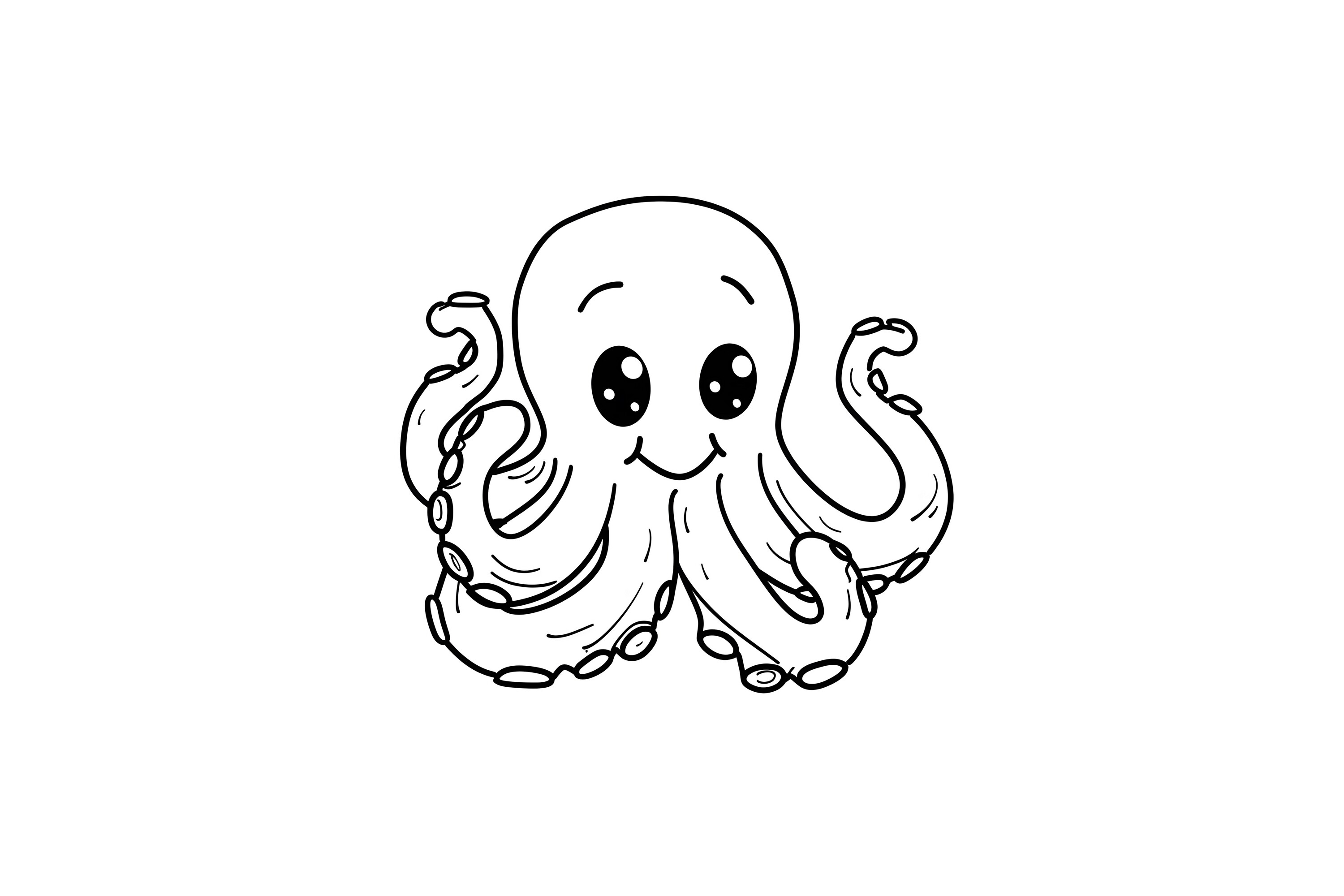 Cute Octopus Kids Coloring Page