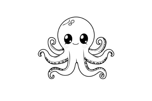 Cute Octopus Kids Coloring Page