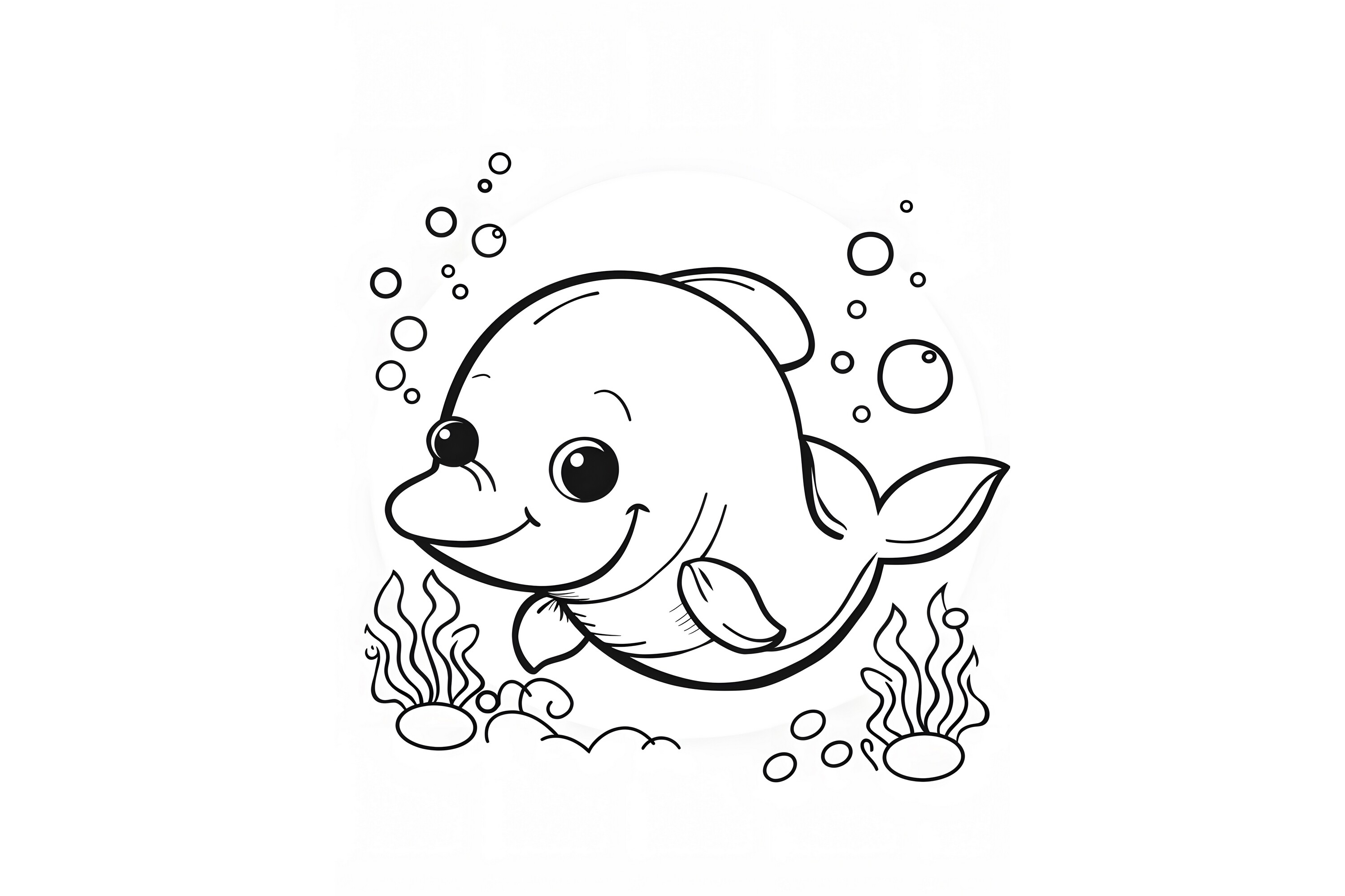 Cute Sea Animals Coloring Page for Kids Graphic by Forhadx5 · Creative ...