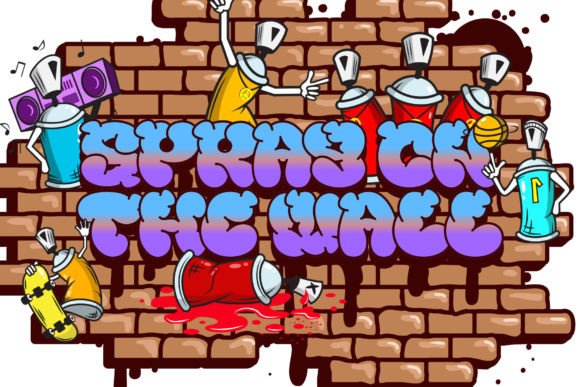 Danger Graffiti Font PNG with transparent background - Preview 1