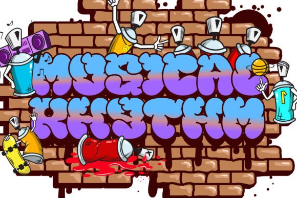 Danger Graffiti Font PNG with transparent background - Preview 3