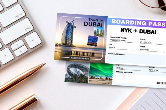 Dubai Trip Surprise Gift Ticket Canva