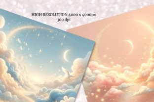 Fantasy Clouds Sky Moon Digital Paper Graphic by Lux Dream Designs ...