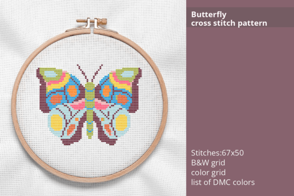 Geometric Butterfly Cross Stitch Pattern