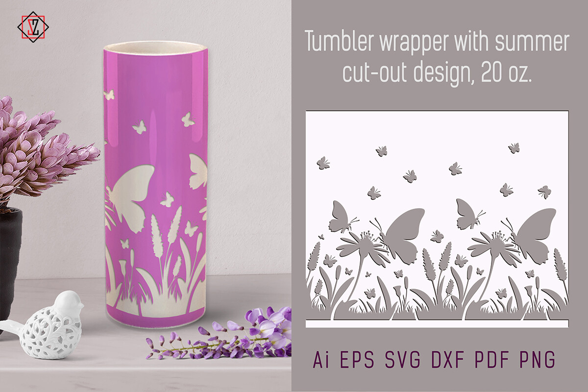 Glass Wrapper with Summer Cut out Design Graphic by Светлана Зиновьева ...