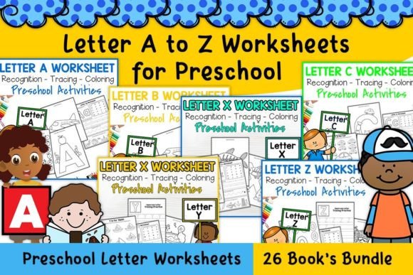 Letter A to Z Worksheets for PreK Bundle cover