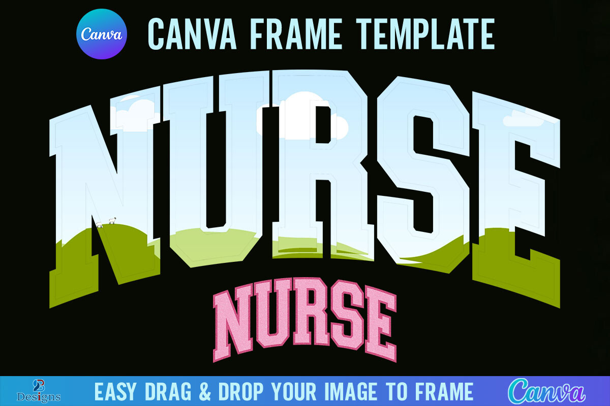 Nurse Canva Frame Template Retro Varsity