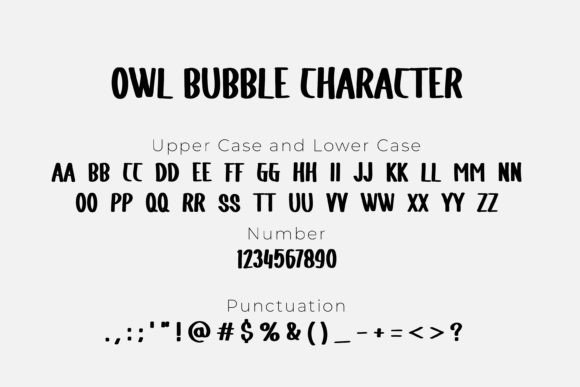 Owl Bubble Font PNG with transparent background - Preview 4