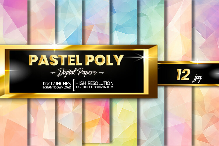 Pastel Poly Digital Papers Graphic by Hurairagraphics · Creative Fabrica