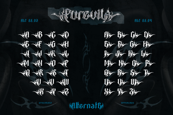 Purevil Font PNG with transparent background - Preview 3