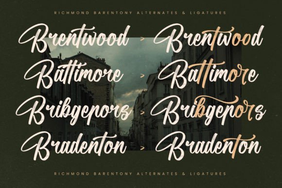Richmond Barentony Font PNG with transparent background - Preview 5