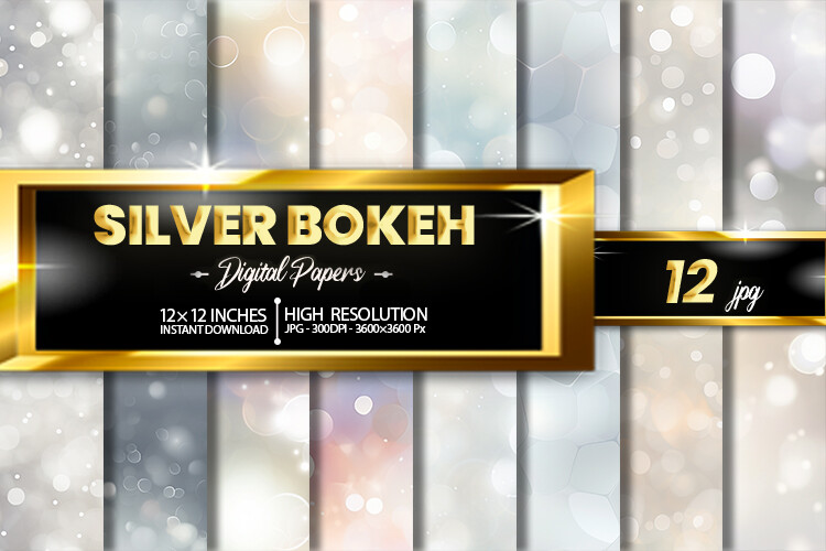 Silver Bokeh Digital Papers Graphic by Hurairagraphics · Creative Fabrica