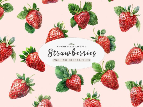 Strawberries Clipart, Strawberry Png Graphic Illustrations By UsisArt
