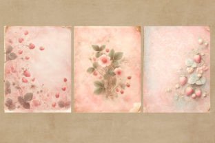 Strawberries Floral Junk Journal Kit Graphic by TinyBig Studio ...