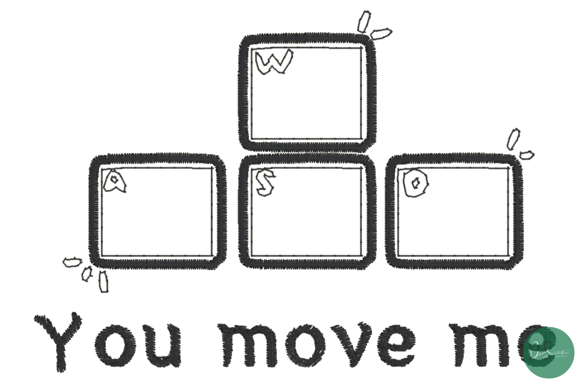 Simple Move Me Sign WASD -- You Move Me · Creative Fabrica