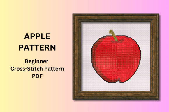 Apple Cross Stitch Beginner Pattern