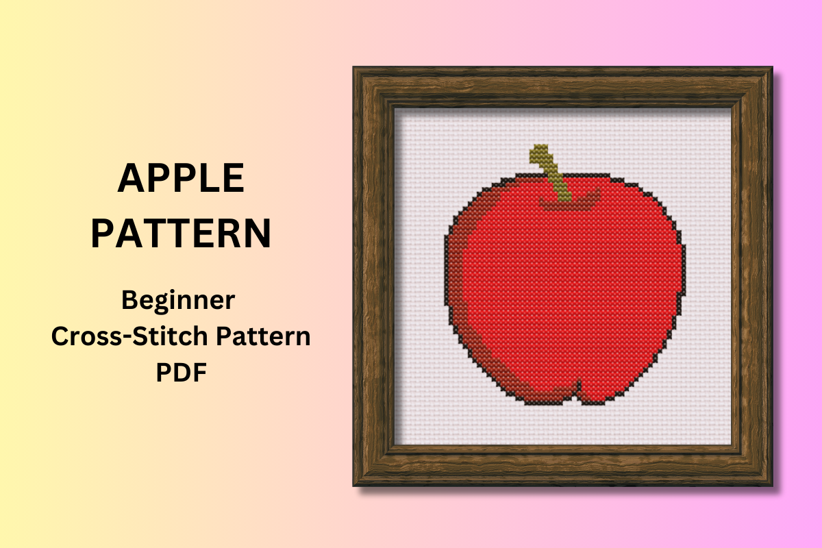 Apple Cross Stitch Beginner Pattern