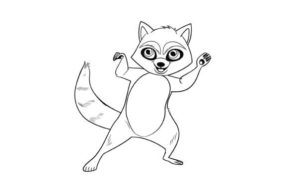 Cute Dancing Animal Coloring Page