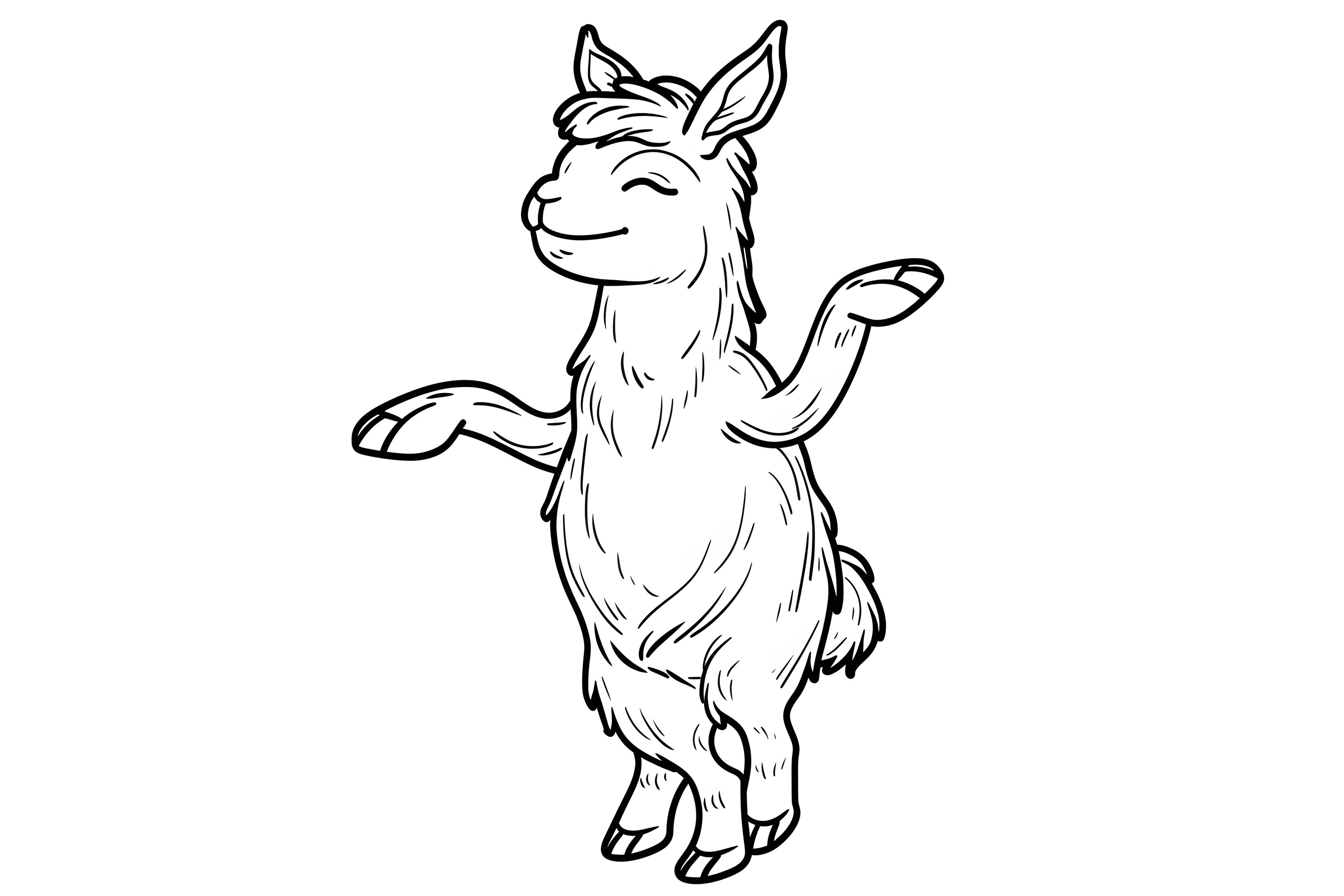 Cute Dancing Animal Coloring Page
