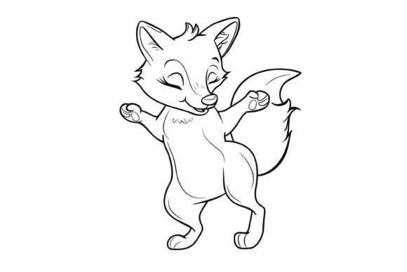Cute Dancing Animal Coloring Page