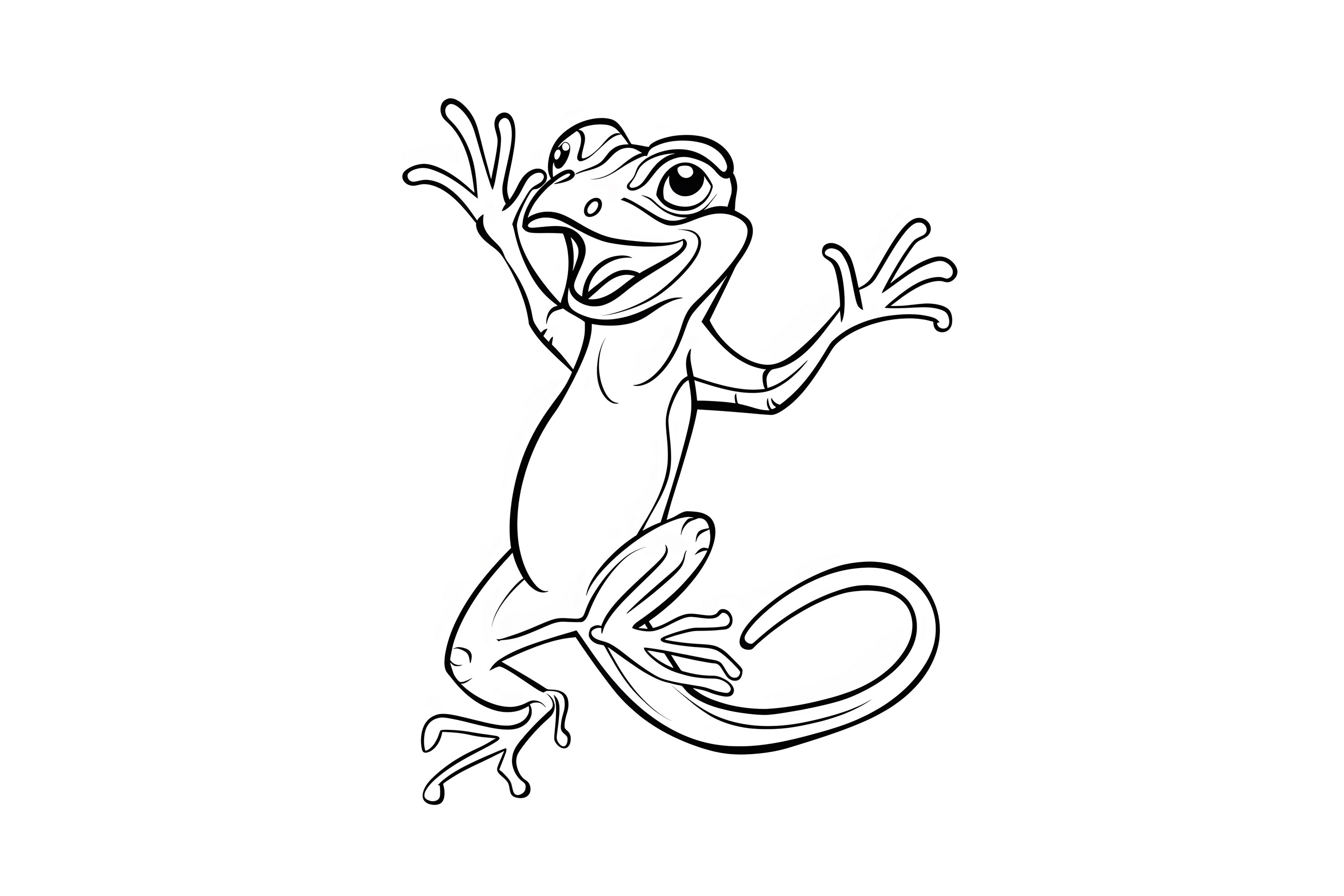 Cute Dancing Animal Coloring Page