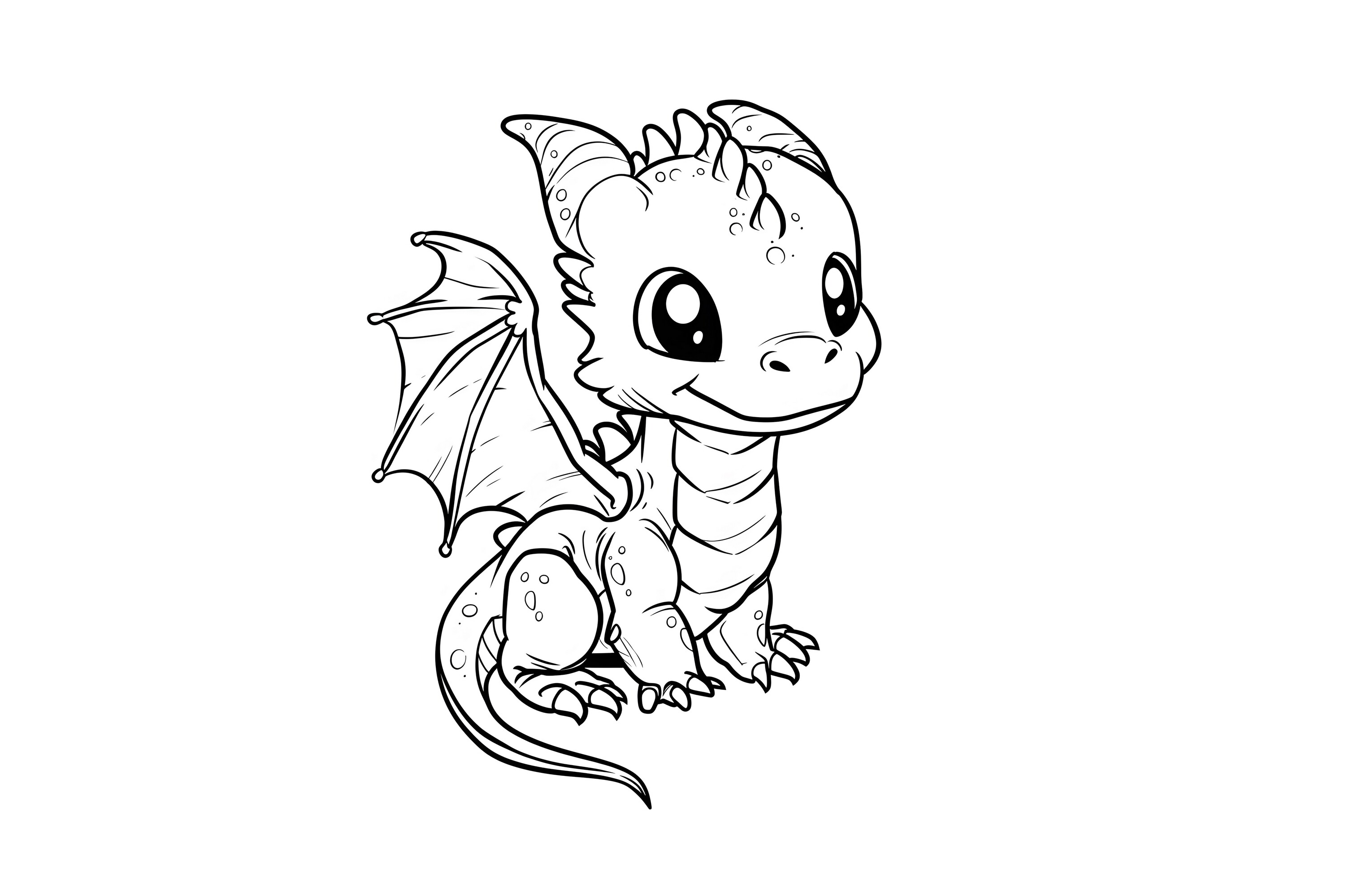 Cute Dragon Coloring Page for Kids