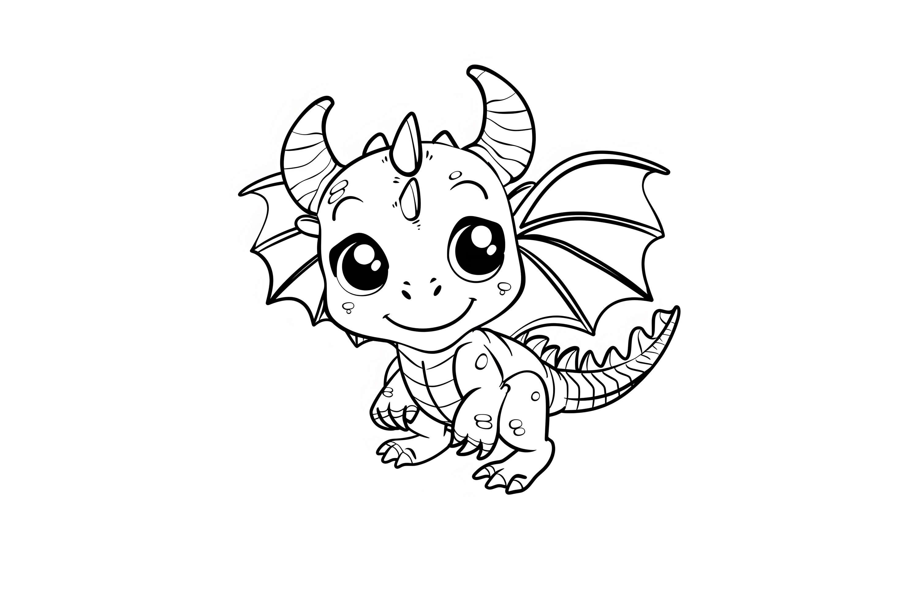 Cute Dragon Coloring Page for Kids