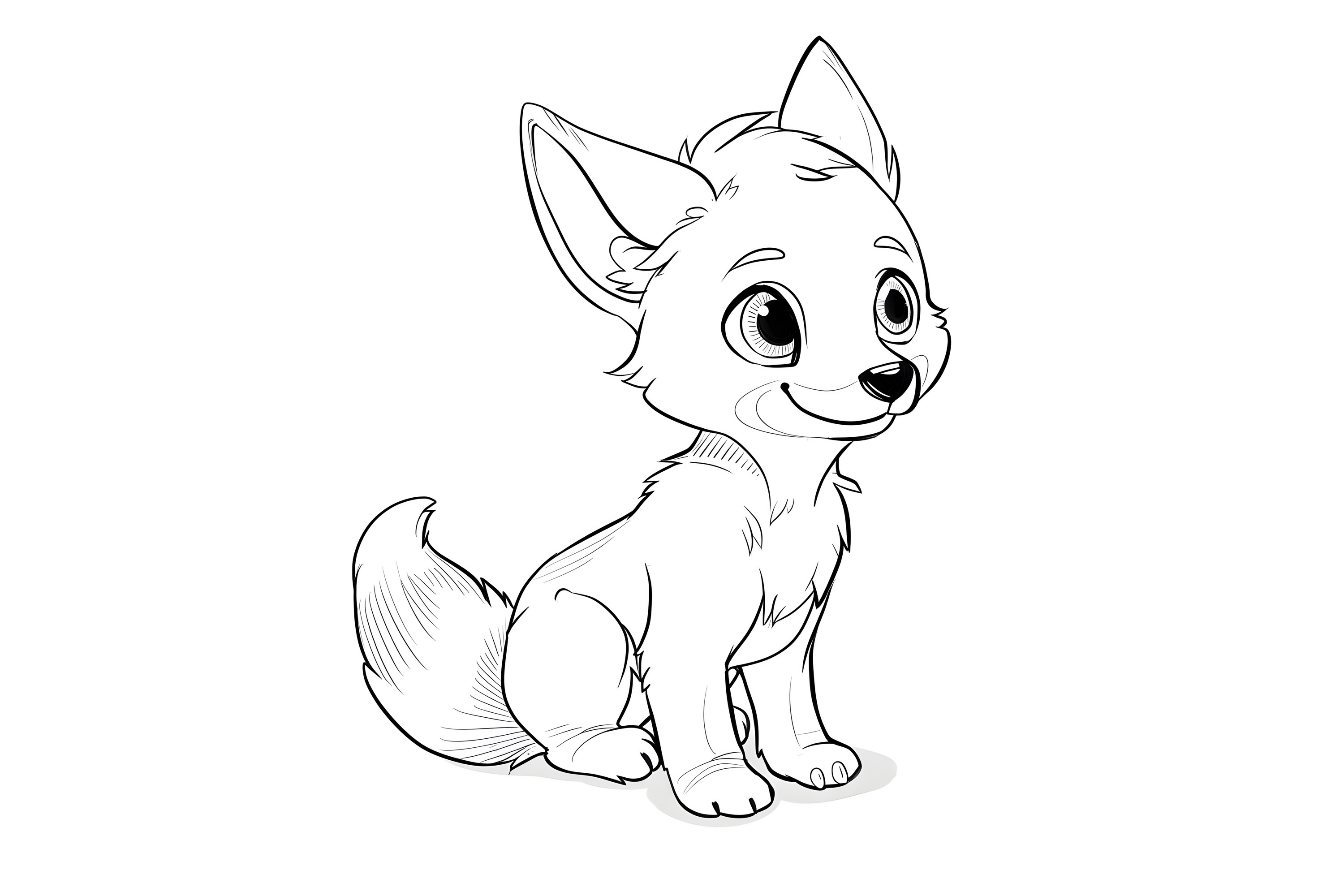 Cute Fox Coloring Page for Kids