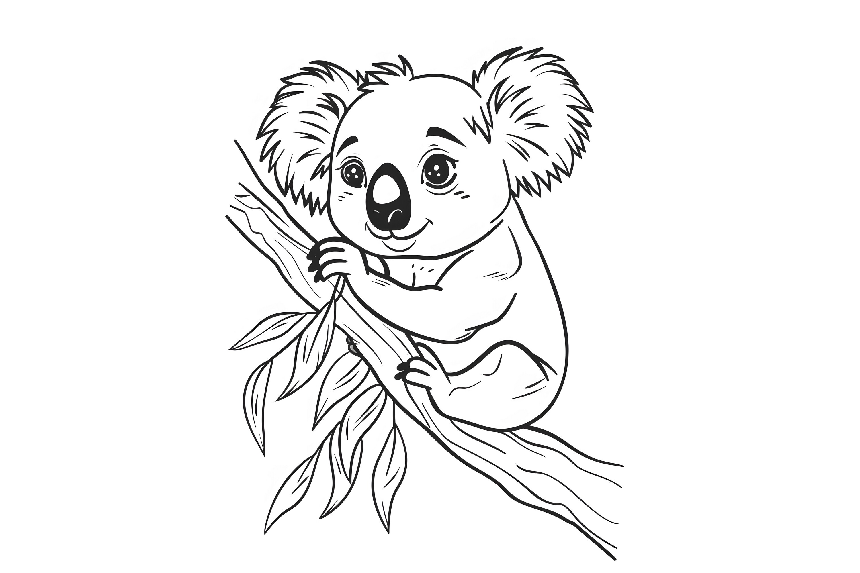 Cute Koala Coloring Page for Kids