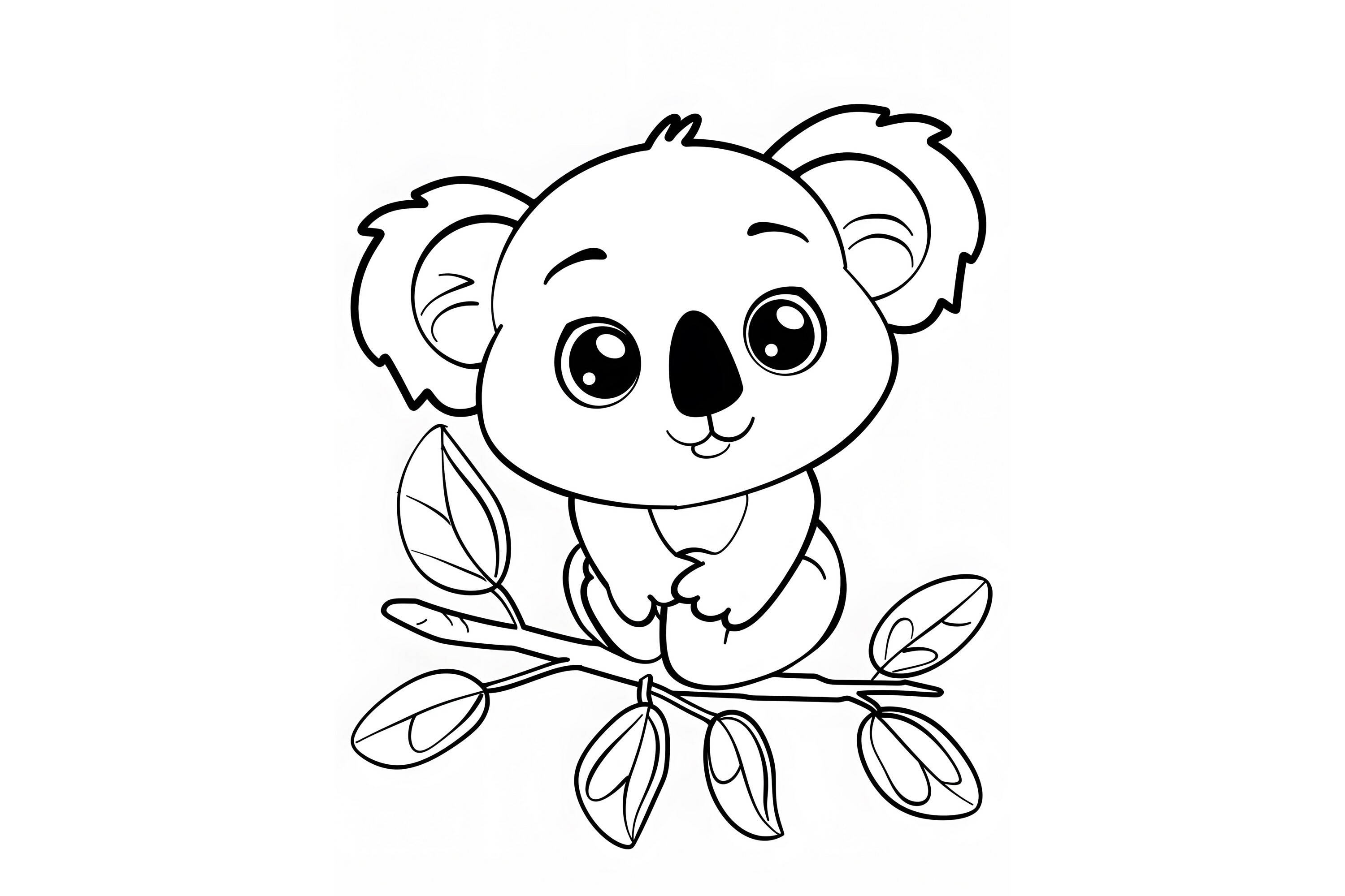 Cute Koala Coloring Page for Kids