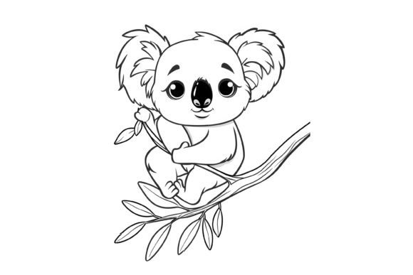 Cute Koala Coloring Page for Kids