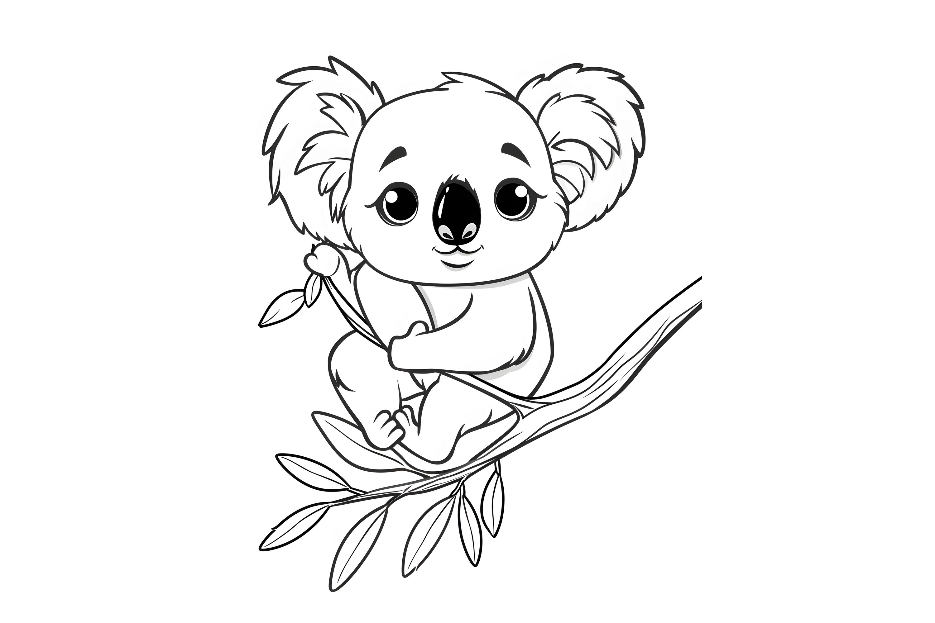Cute Koala Coloring Page for Kids