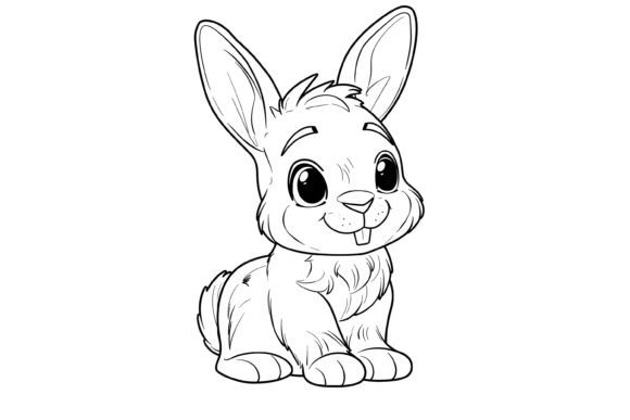 Cute Rabbit Coloring Page for Kids