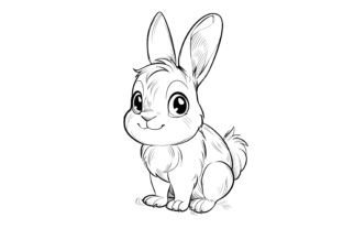 Cute Rabbit Coloring Page for Kids Graphic by Forhadx5 · Creative Fabrica
