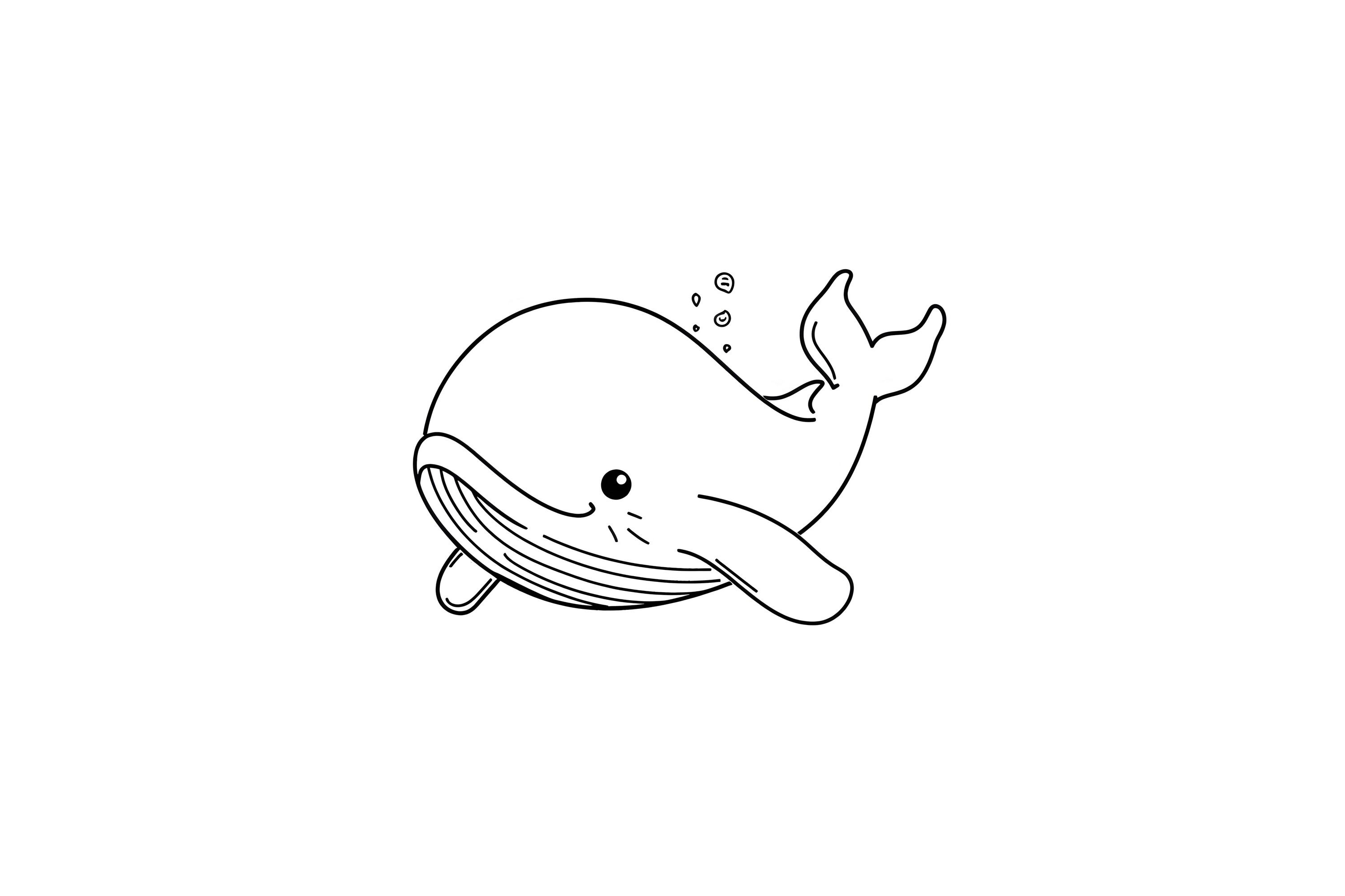 Cute Whale Coloring Page for Kids