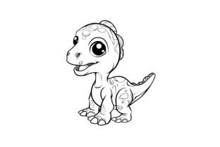 Cute Baby Dinosaur Coloring Page for Kid Graphic by Forhadx5 · Creative ...