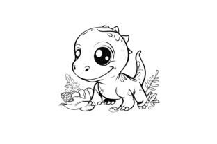Cute Baby Dinosaur Coloring Page for Kid Graphic by Forhadx5 · Creative ...