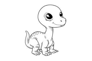 Cute Baby Dinosaur Coloring Page for Kid Graphic by Forhadx5 · Creative ...
