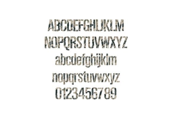 Desert Fatigue Font PNG with transparent background - Preview 2