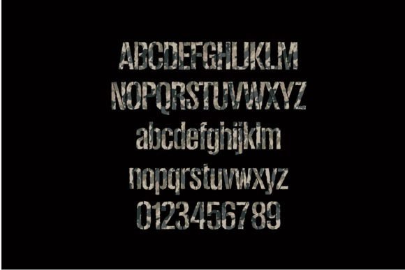 Desert Fatigue Font PNG with transparent background - Preview 3