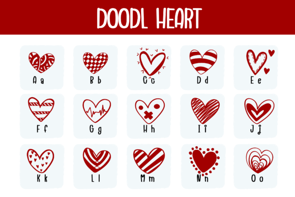 Doodle Heart Font - Preview 1