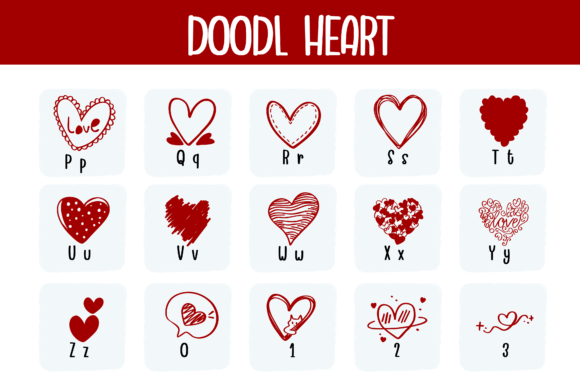 Doodle Heart Font - Preview 2