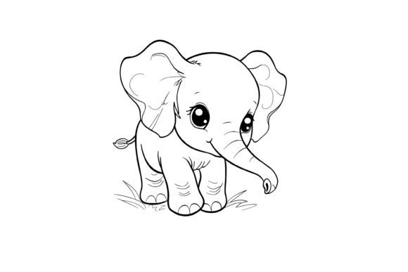 Elephant Coloring Page for Kids