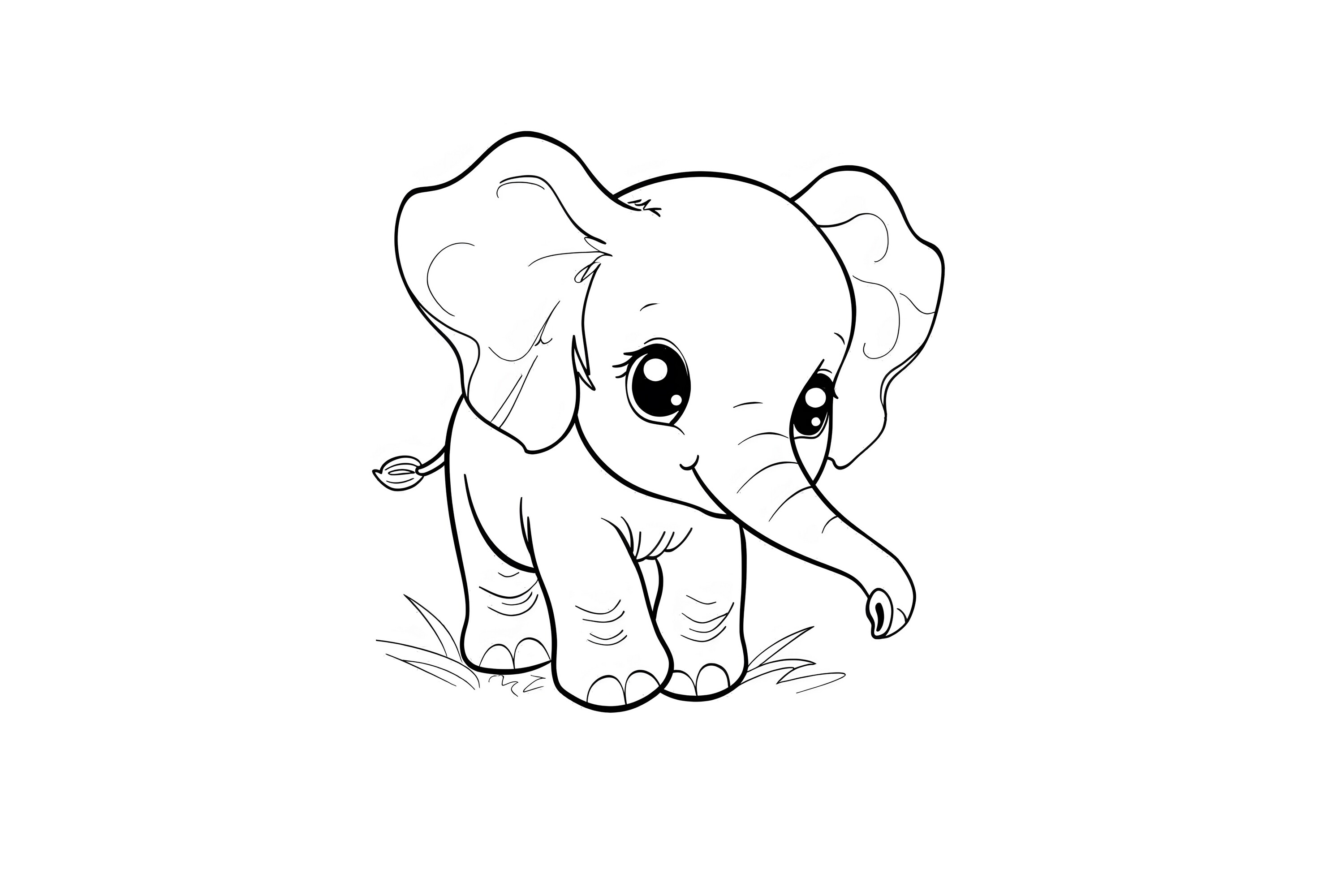 Elephant Coloring Page for Kids