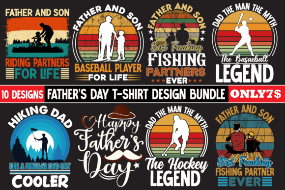 Father's Day T-shirt DEsign Bundle