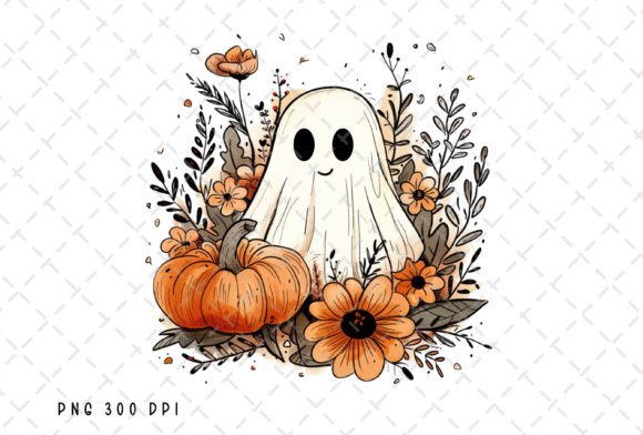 Ghost Pumpkin Fall Autumn Halloween PNG