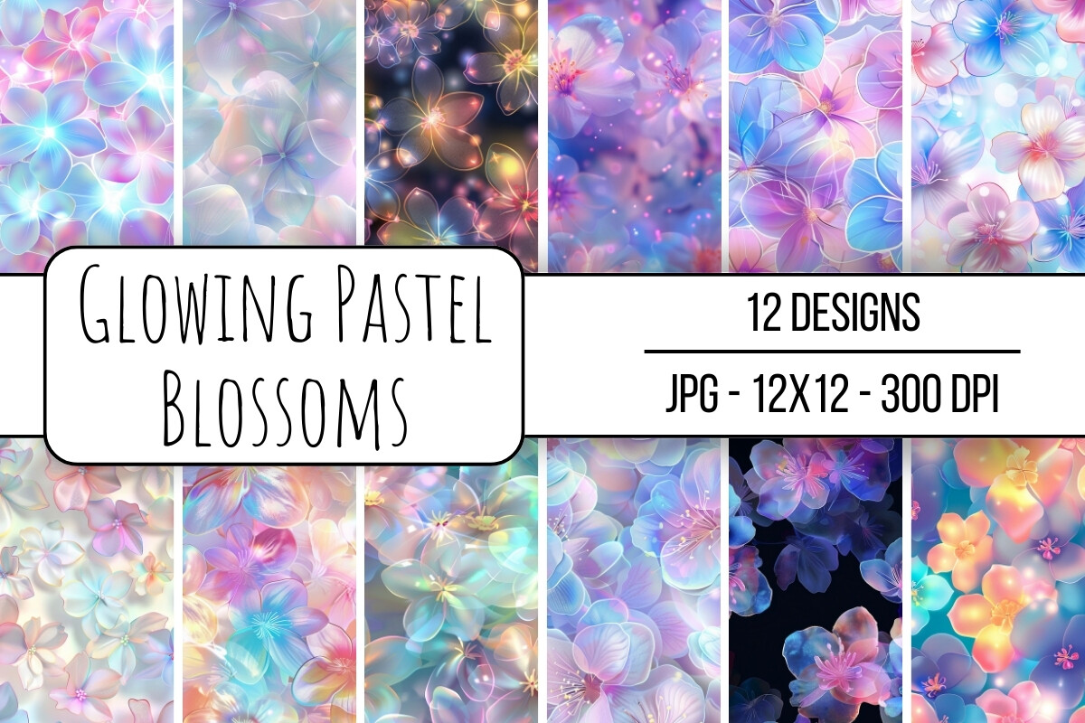 Glowing Pastel Blossoms Seamless Pattern Graphic by Juniper Moon ...