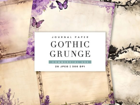 Gothic Grunge Digital Paper Junk Journal