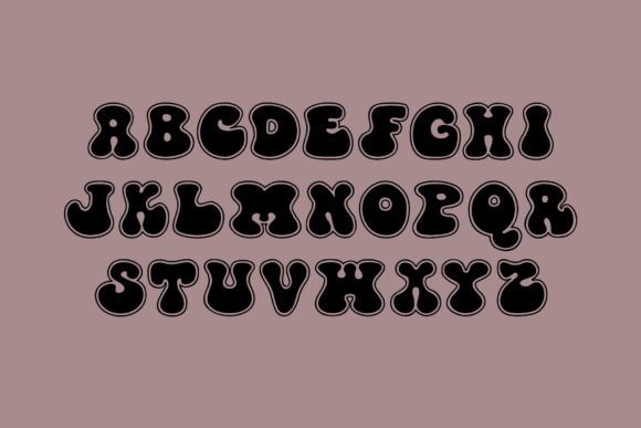 Groovy Round Font PNG with transparent background - Preview 1